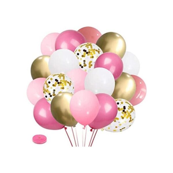 Globos de látex color oro rosa 60 globos de confeti rosa_1