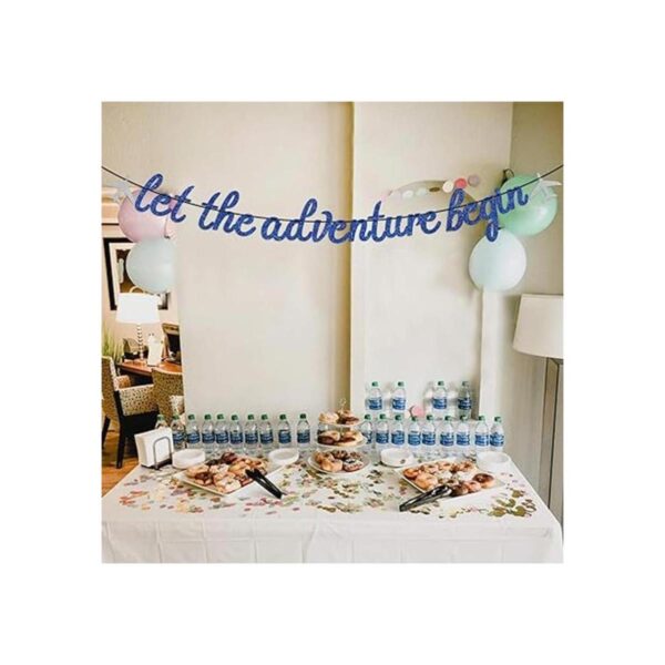 Bandera azul con purpurina Let The Adventure Begin_4