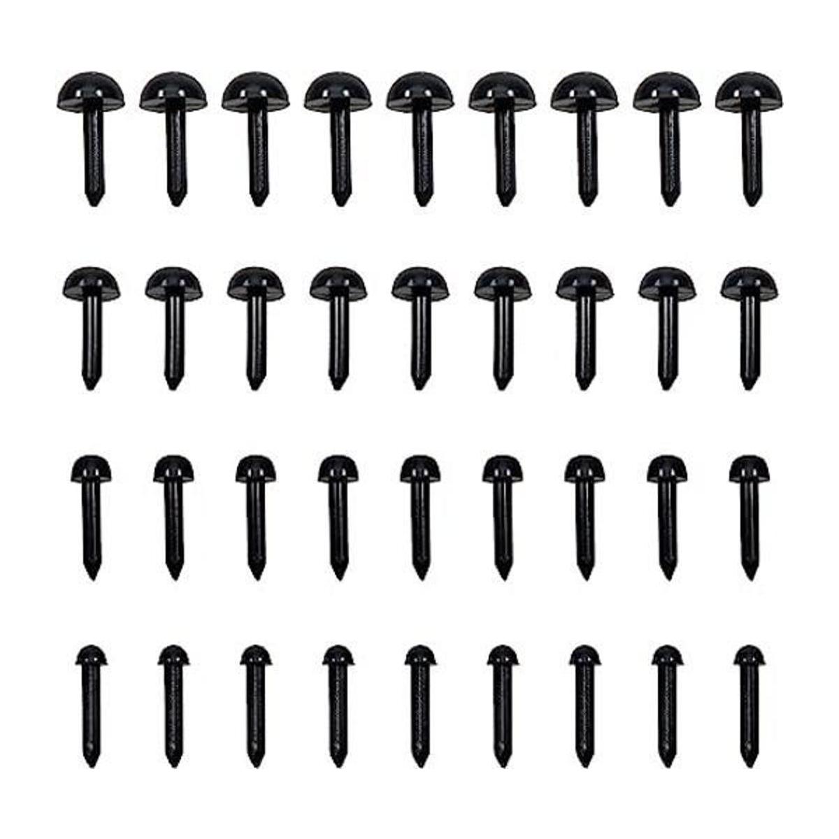 TOAOB 480 mini ojos de seguridad de plástico negro de