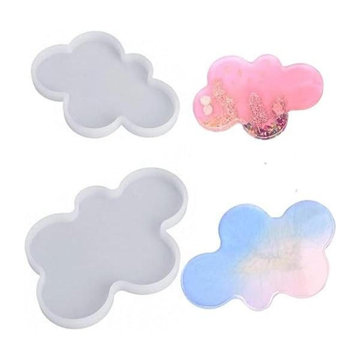 2 moldes grandes y pequeños de resina de nubes molde de