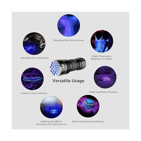 LE Linterna de luz negra pequeñas luces UV con 21 LED_6