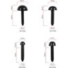 TOAOB 480 mini ojos de seguridad de plástico negro de