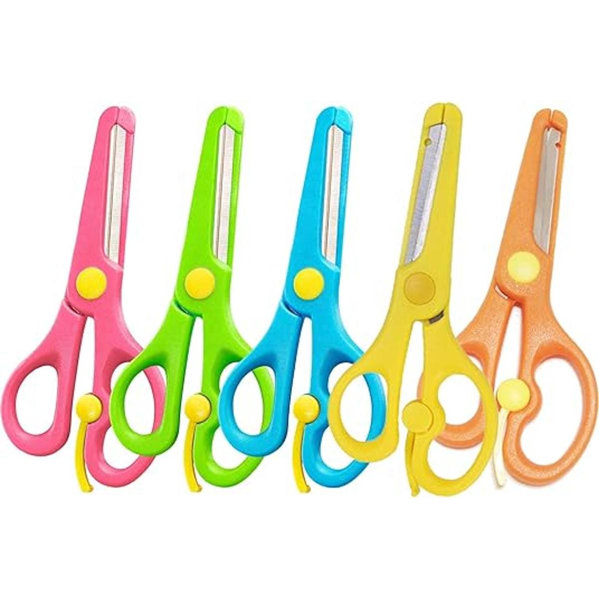 5 tijeras de plástico para niños coloridas tijeras de