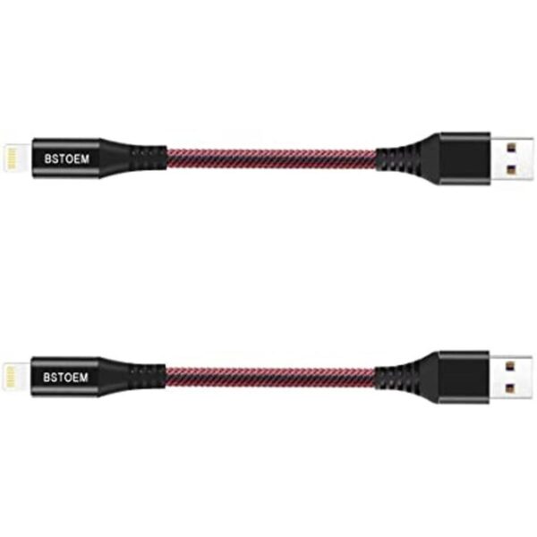 Paquete de 2 cables Lightning cortos de 7 pulgadas para_1