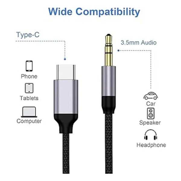 Cable auxiliar USB C a 0.138 in 2 unidades Eanetf tipo_2