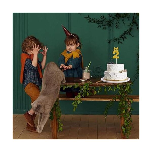Decoración para tartas de 2do cumpleaños para gatos_6