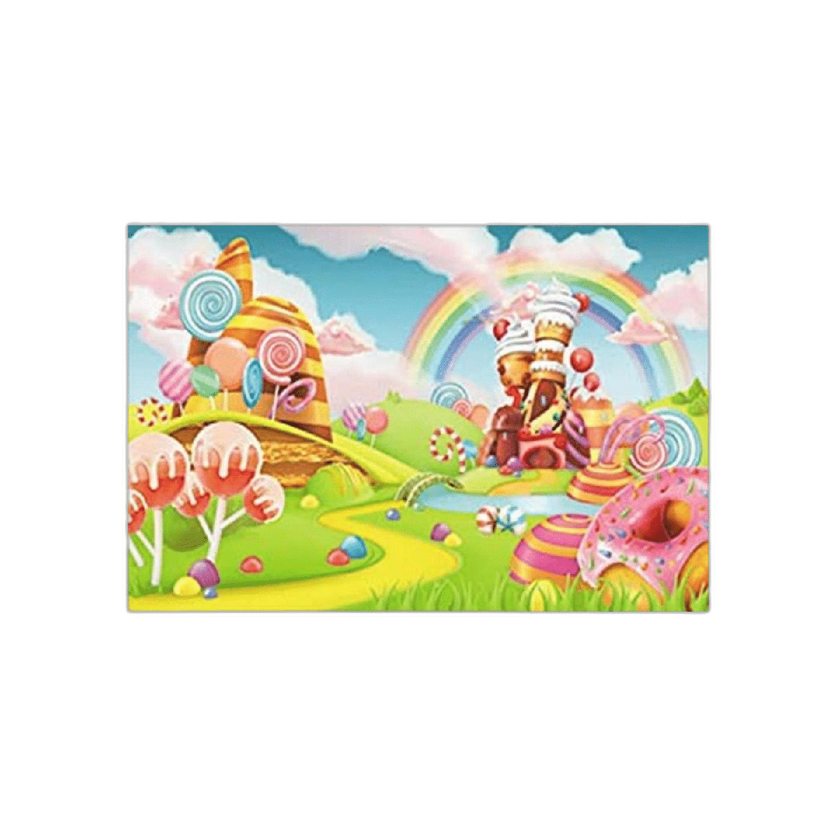 Qian Lollipop Backdrops Cartoon Candy Photo Rainbow Studio