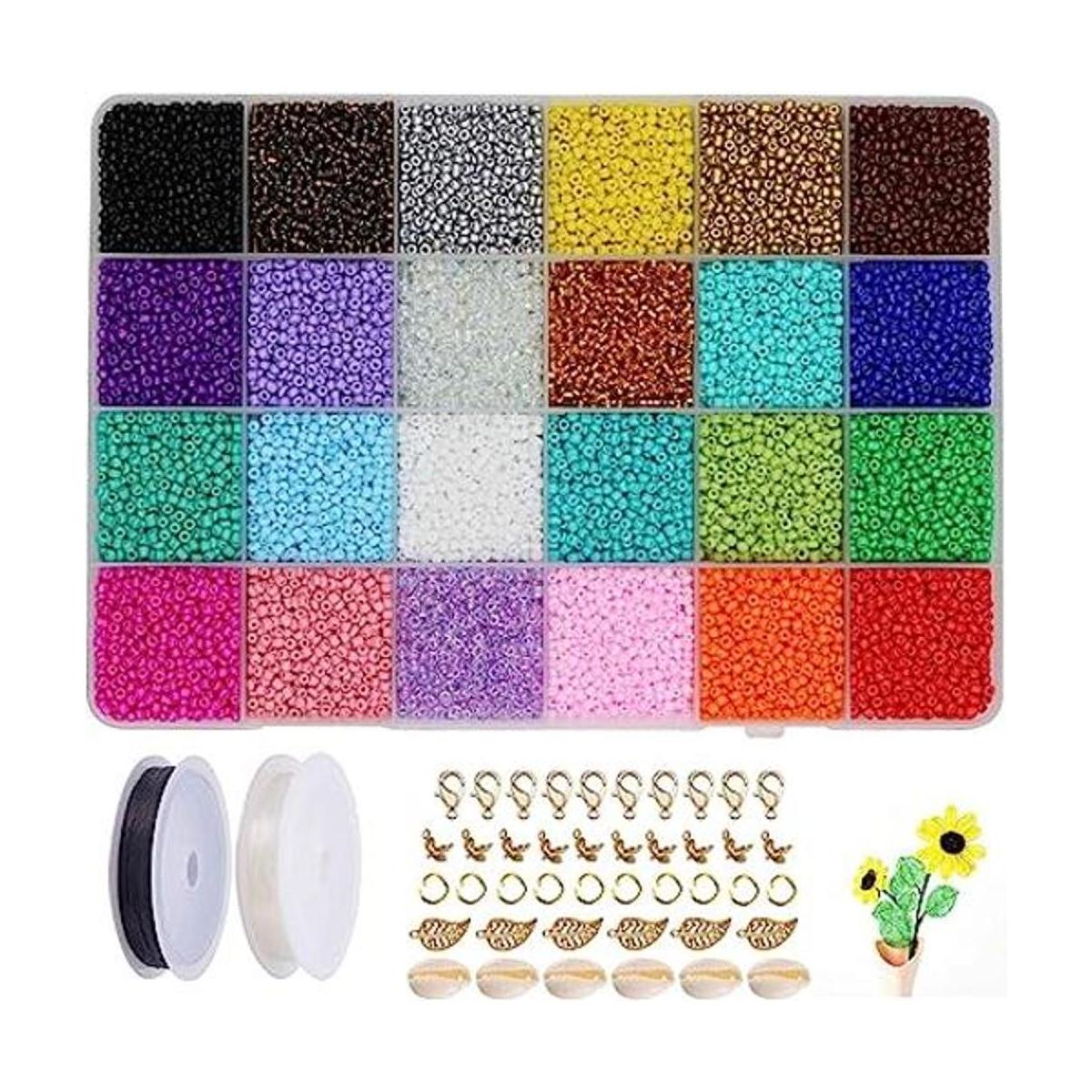 Aofieijew 24000 cuentas de cristal de 24 colores cuentas