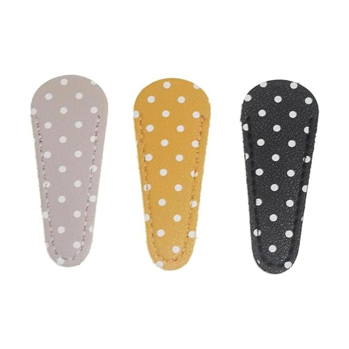 3 unids 3 colores bordado tijeras vaina seguridad lunares