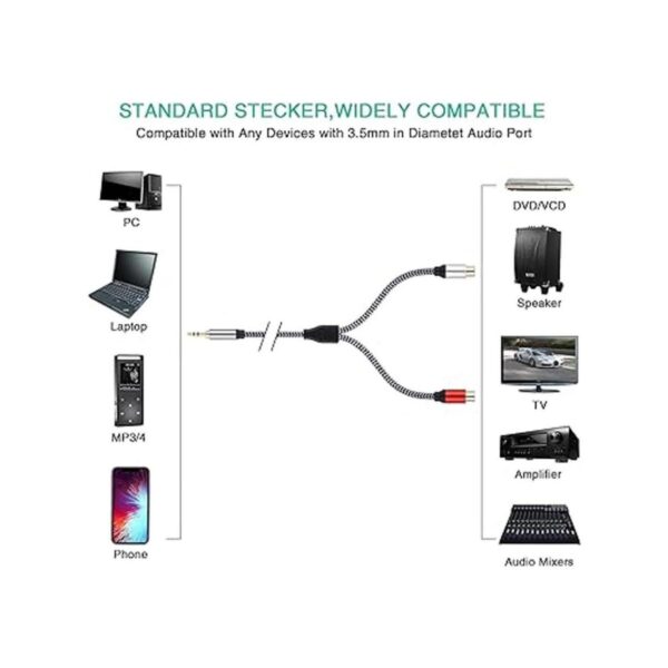 Morelecs Cable adaptador de audio estéreo de 0.138 in_6