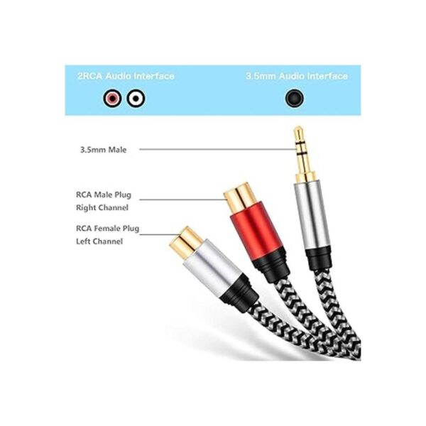 Morelecs Cable adaptador de audio estéreo de 0.138 in_5