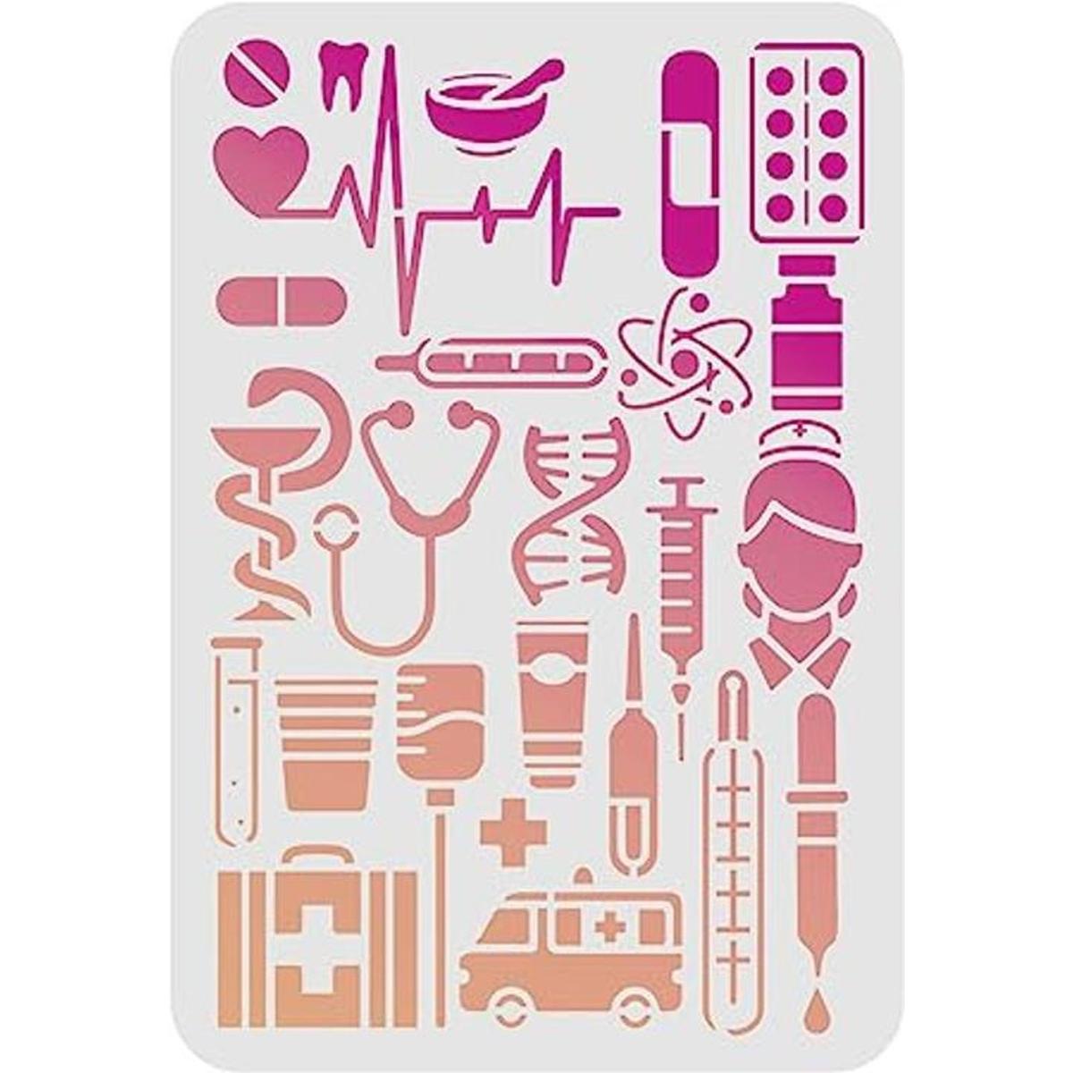 FINGERINSPIRE Plantillas de símbolos médicos de 11.6 x 8.3