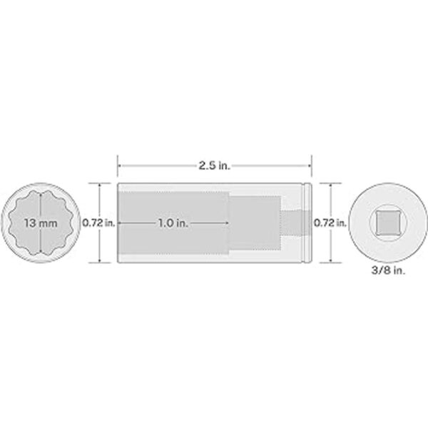 TEKTON Unidad de 38 pulgadas x enchufe de 12 puntos de_5