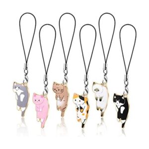 6 dijes de gato para teléfono celular kawaii para_1