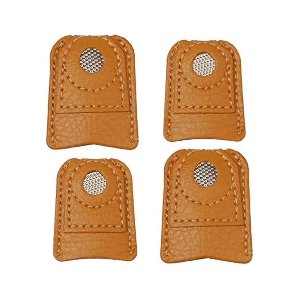 4 piezas de cuero dedal de costura de dedal almohadillas