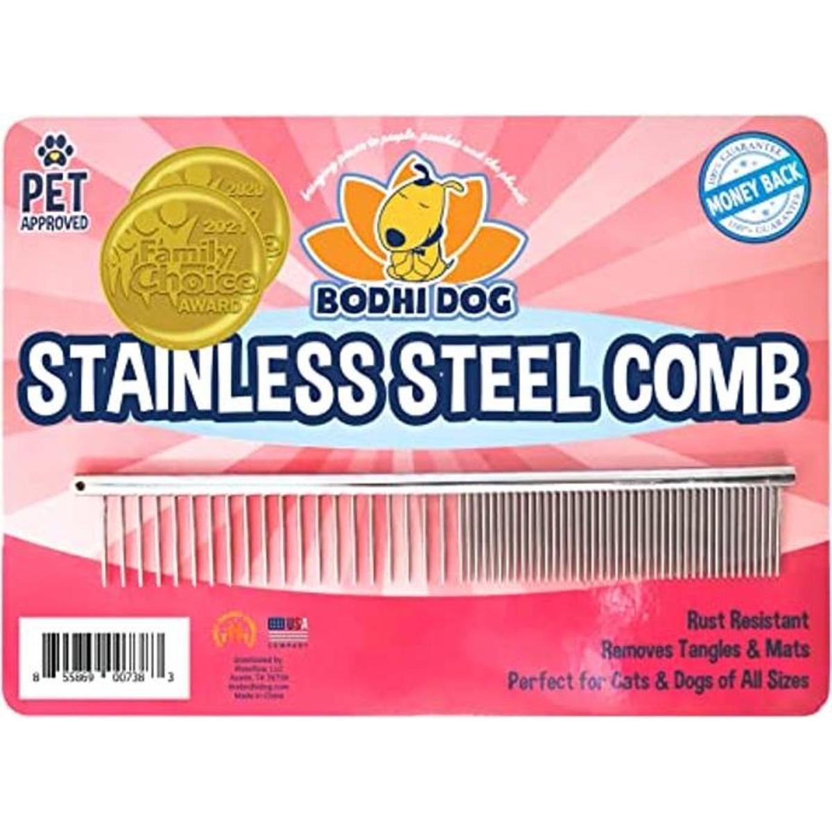 Peine de metal de acero inoxidable premium para perros y
