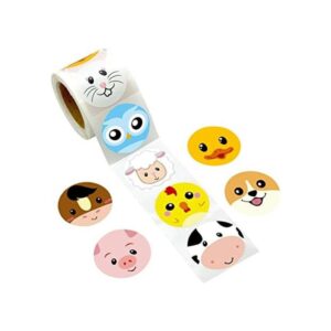 Etiqueta engomada del animal de la granja perforada 200pcs_1