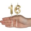 Velas doradas para tartas de cumpleaños 25 y 52 número_4