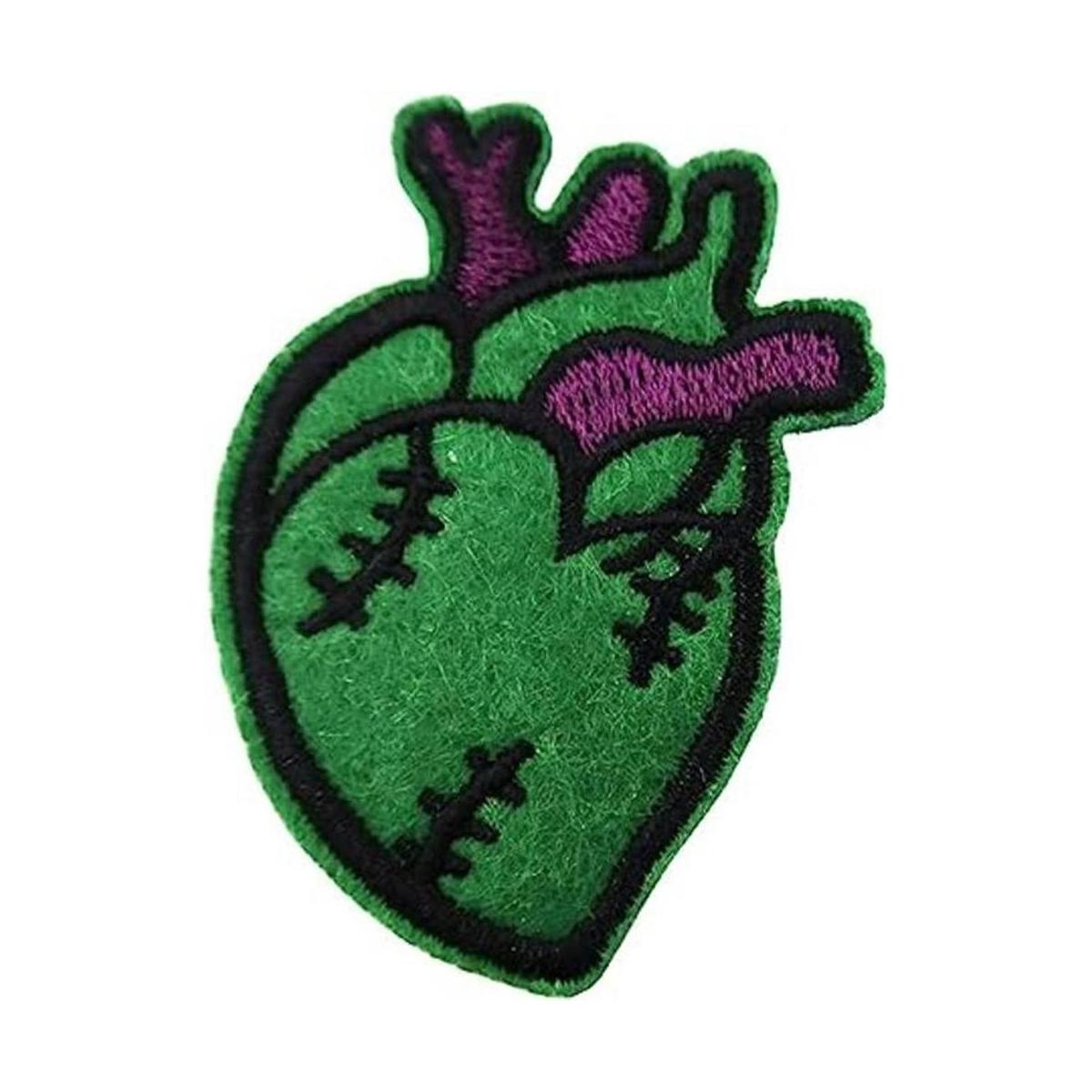 Parche bordado de corazón anatómico para Halloween color