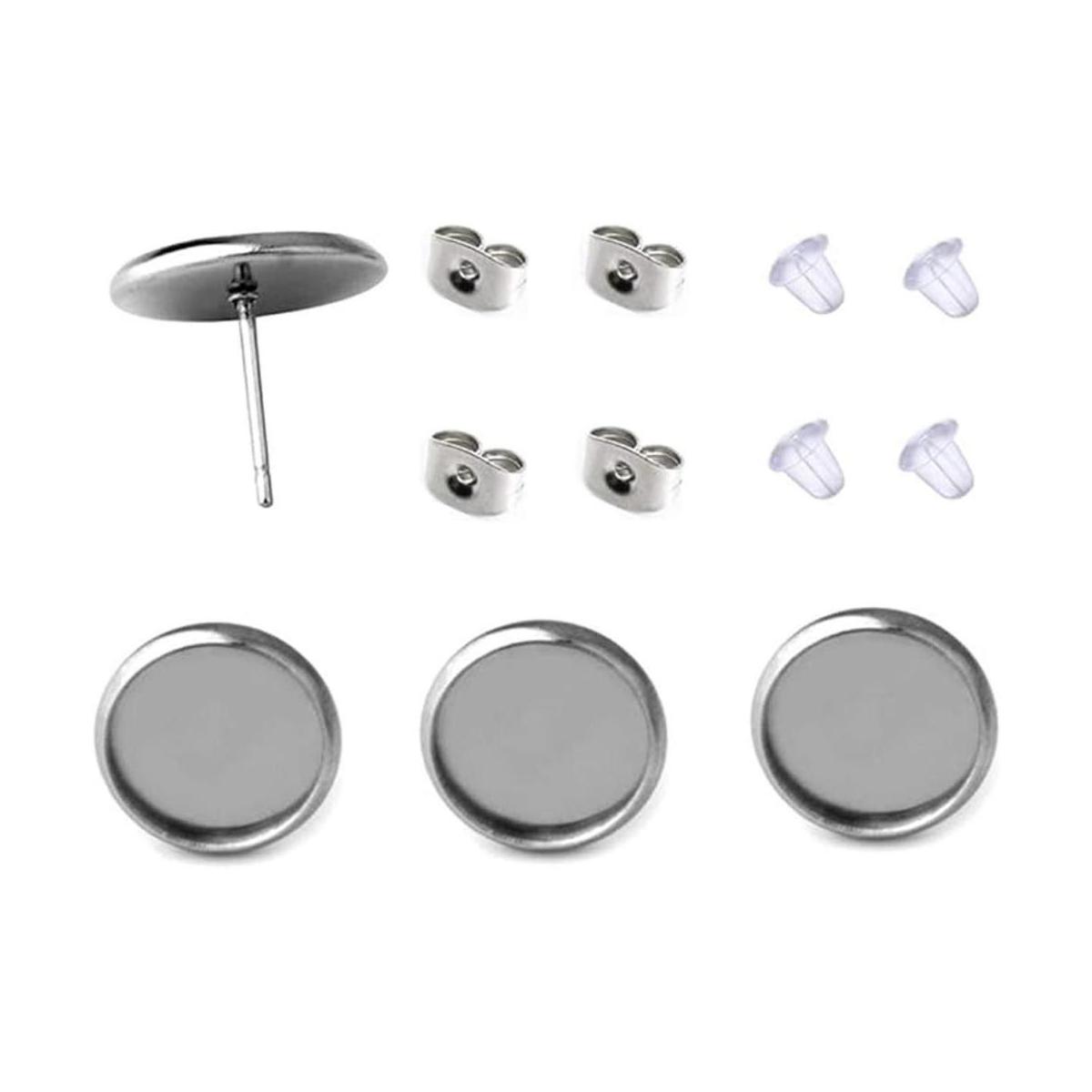 40 pendientes de acero inoxidable con forma de cabujón