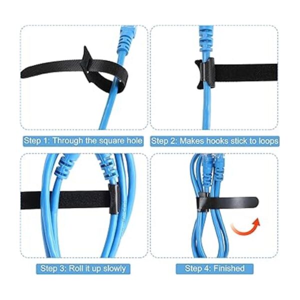 Sujetacables reutilizables de color negro 120 unidades_5
