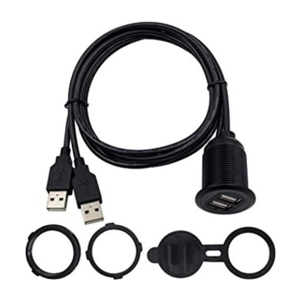 Duttek Cable de montaje empotrado para panel USB doble_1