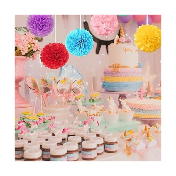 Pompones de papel de seda flores de papel cumpleaños_6