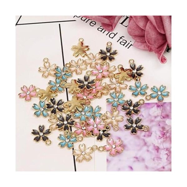 Honbay 40pcs esmalte flor de cerezo colgante colgante para
