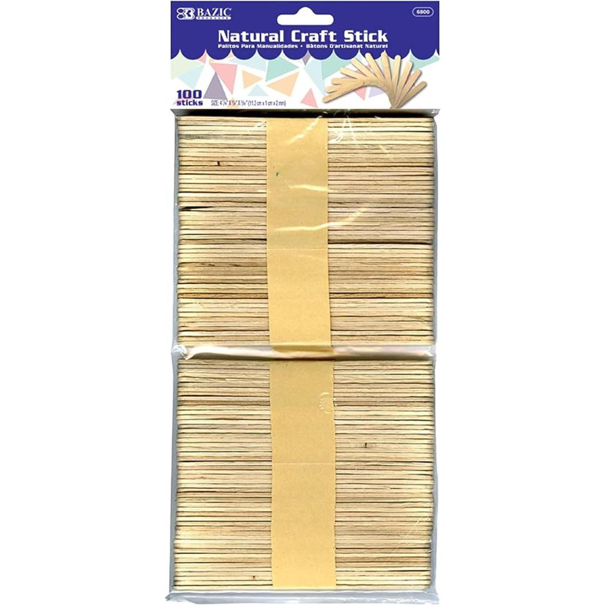 BAZIC Palitos de manualidades de madera natural palito