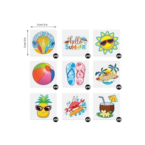 144 piezas de tatuajes para niños tatuajes de verano_2