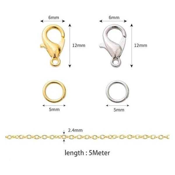 Cadena de collar de 16.4 ft con 30 cierres de langosta y