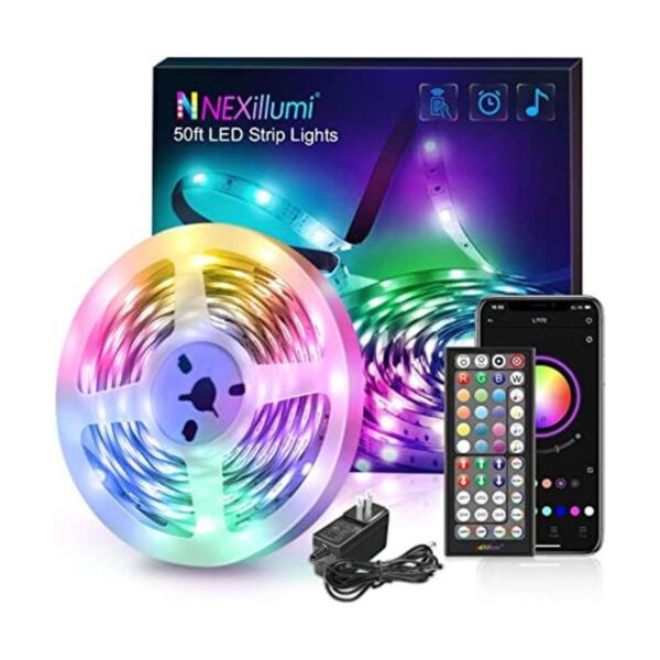 Nexillumi Tira de luces LED de 50 pies con sincronización_1