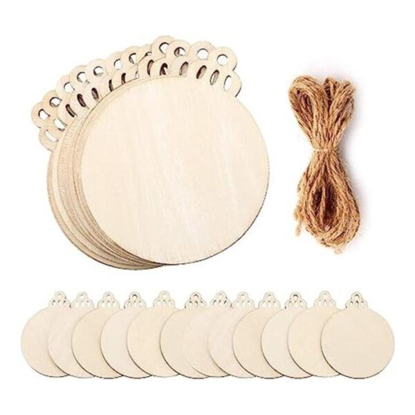 SAVITA 20 rebanadas de madera natural discos de madera