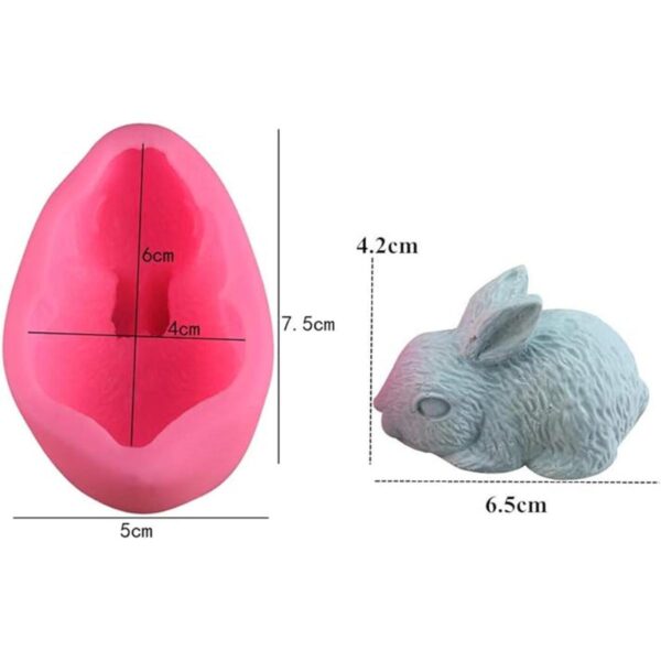 Molde de silicona de conejo 3D para decoración de pasteles_2