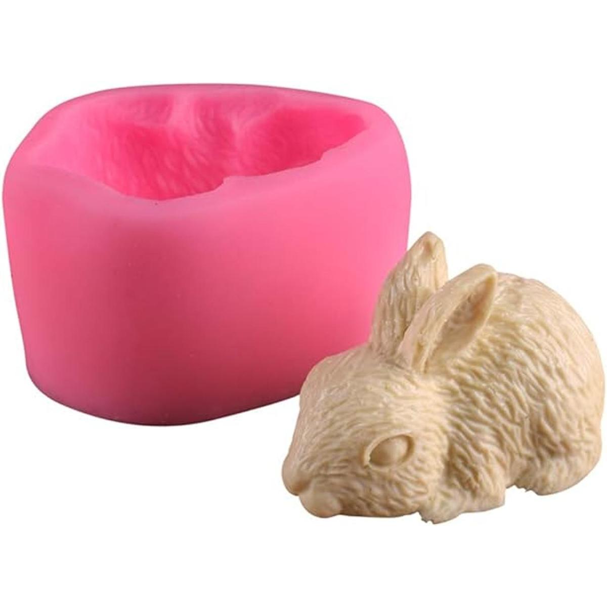 Molde de silicona de conejo 3D para decoración de pasteles