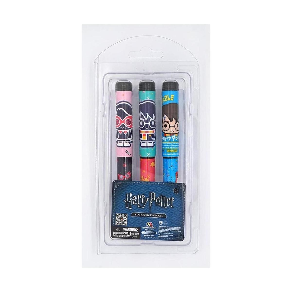 HARRY POTTER Juego de 3 bolígrafos de bola multicolor