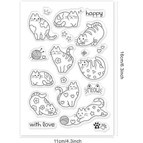 GLOBLELAND Sellos transparentes de silicona para gatos