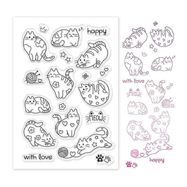 GLOBLELAND Sellos transparentes de silicona para gatos