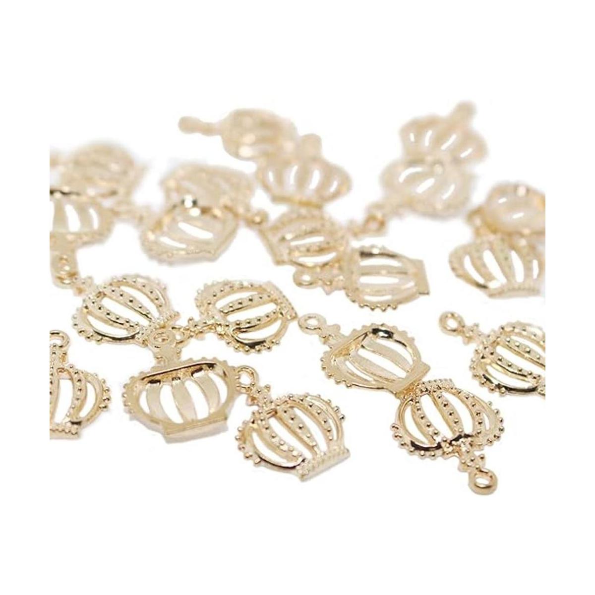 Dedila 20pcs 3D Plana Oro Mini Encantadora Aleación Corona