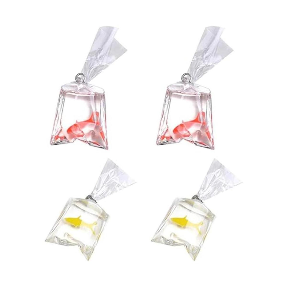 UUYYEO 12 piezas de resina con forma de pez dorado y bolsa