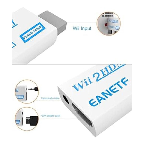 Eanetf Convertidor Wii a HDMI Wii a HDMI 1080P con cable_2