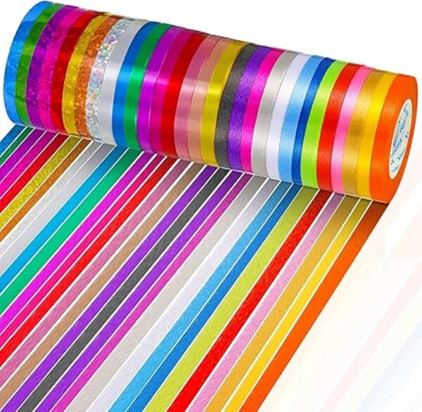 30 rollos de cinta rizadora metálica brillante para