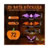 Calcomanías 3D para murciélagos de Halloween calcomanías