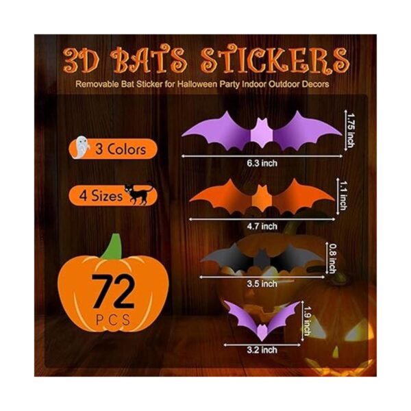Calcomanías 3D para murciélagos de Halloween calcomanías
