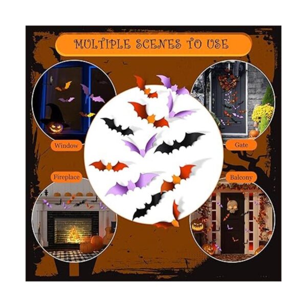 Calcomanías 3D para murciélagos de Halloween calcomanías
