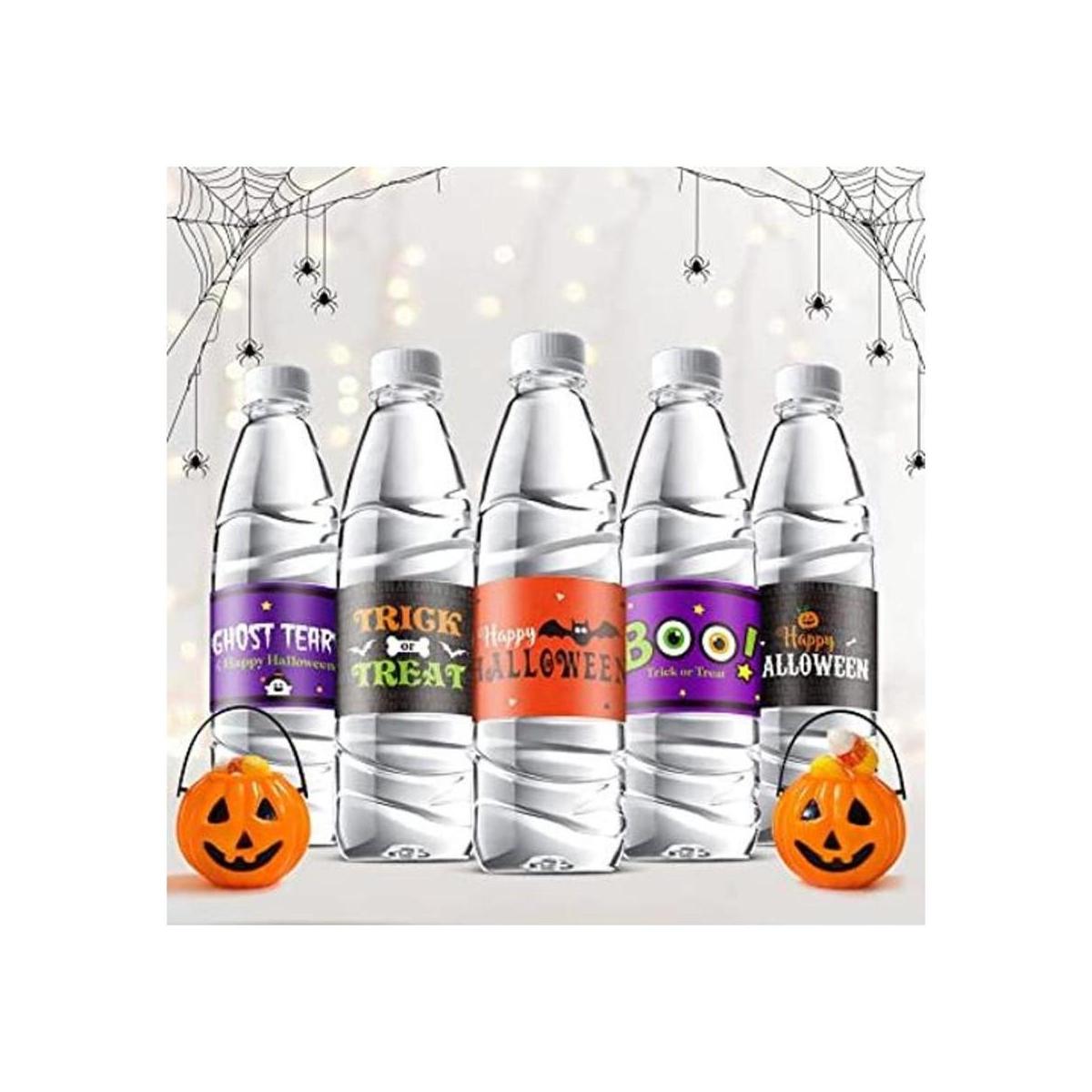 39 etiquetas para botellas de agua de Halloween