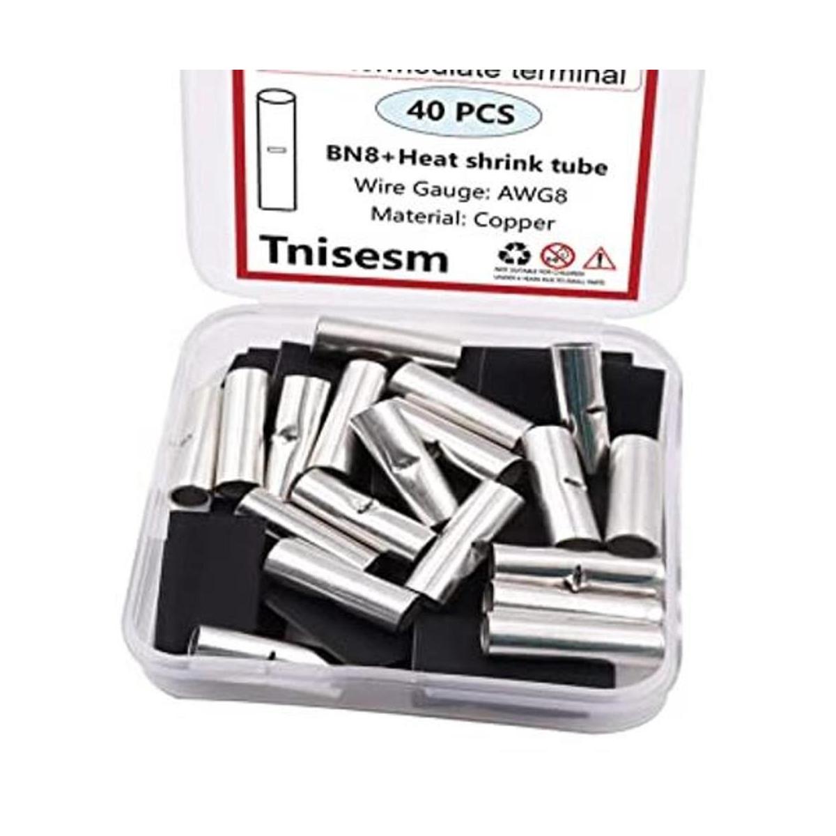 Tnisesm 20 unids 8 AWG calibre no aislado Butt