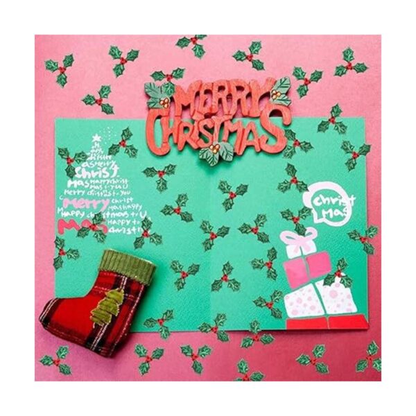 Adornos de Navidad de acebo y bayas 100 piezas de mini_6