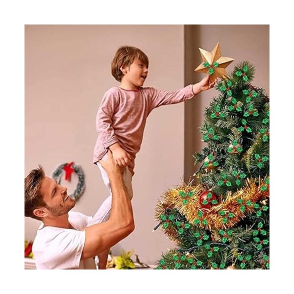 Adornos de Navidad de acebo y bayas 100 piezas de mini_5