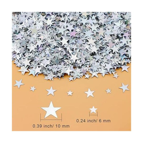 LEEFONE Lentejuelas y lentejuelas de estrella plateada